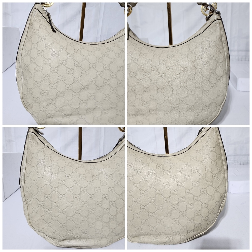 GUCCI Guccissima Medium GG Twins Hobo Bag Off White - Picture 10 of 16